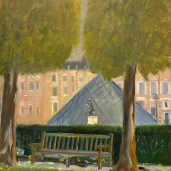 Ζωγραφική με τίτλο "Au Jardin des Tuile…" από Marie France Garrigues, Αυθεντικά έργα τέχνης, Λάδι