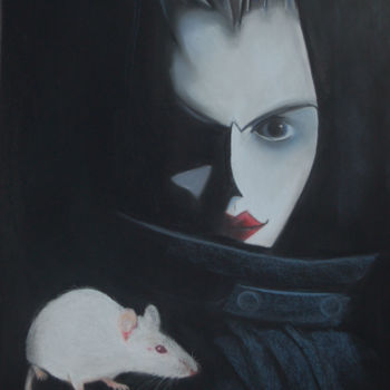 Drawing titled "Ma punk et son peti…" by Mary, Original Artwork, Pastel