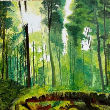 제목이 "protegeons notre na…"인 미술작품 Marie France Saunard (Rêves et couleurs)로, 원작, 기름 나무 들것 프레임에 장착됨