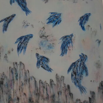 Картина под названием "les Oiseaux" - Marie-Françoise Gallone, Подлинное произведение искусства, Акрил