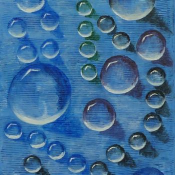 Malerei mit dem Titel "Les 50 bulles" von Marie Kerjean, Original-Kunstwerk, Acryl