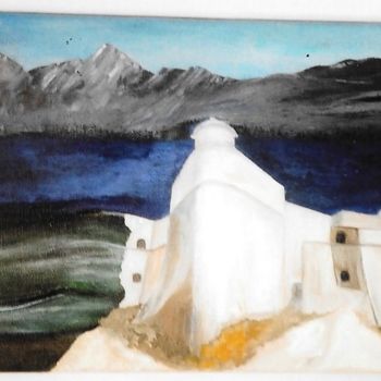 Painting titled "La Forteresse" by Marie Gissy, Original Artwork, Oil