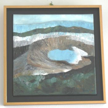 Painting titled "Le Volcan Endormi" by Marie Gissy, Original Artwork, Oil
