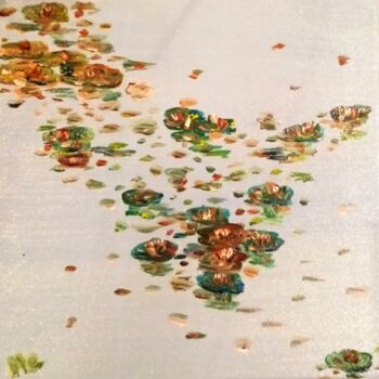 Pintura intitulada "NYMPHEAS VERS MONET" por Marie Caffaro, Obras de arte originais, Óleo