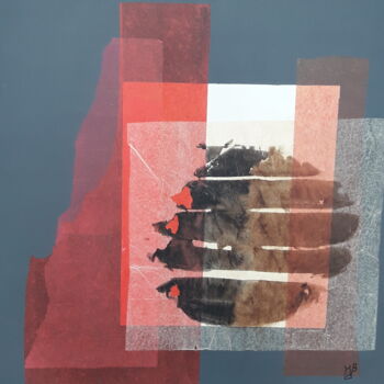 Painting titled "Littel red 01" by Margie Valbert, Original Artwork, Monotype