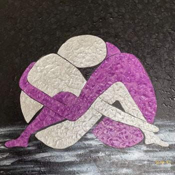 Collages titled "passion" by Marie Josée Tomé, Original Artwork, Collages Mounted on Wood Stretcher frame