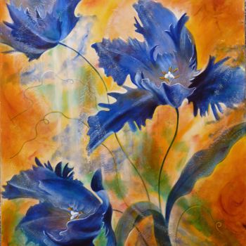 Peinture intitulée "Rêve bleu. Marie La…" par Marie Landreau, Œuvre d'art originale, Huile