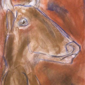 Рисунок под названием "Minotaure 2" - Marie Laniepce, Подлинное произведение искусства, Пастель