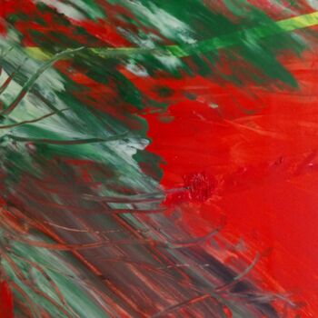 Painting titled "Nature rouge" by Marie-Laure Bossou, Original Artwork