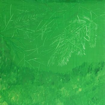 Painting titled "Vert" by Marie-Laure Bossou, Original Artwork