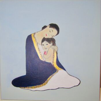 Pintura intitulada "maternité" por Marie Laure Hamard, Obras de arte originais, Acrílico