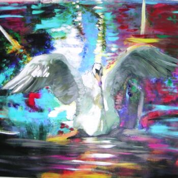 Pittura intitolato "swan-004.jpg" da Marie-Line Vasseur, Opera d'arte originale