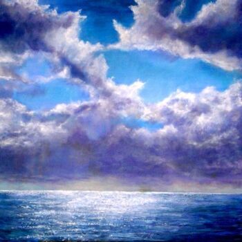 Painting titled "Entre ciel et mer!" by Marie-Line Vasseur, Original Artwork