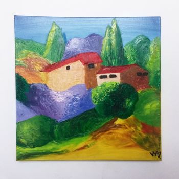 Painting titled "Paysage provençal" by Marie-Lise Wurges, Original Artwork, Acrylic