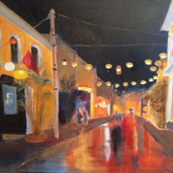 Painting titled "lumières du soir" by Marie Lorraine Papelier, Original Artwork, Oil