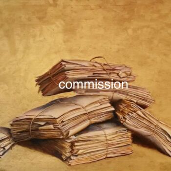 Painting titled "journaux (commissio…" by L.Gédon, Original Artwork, Oil