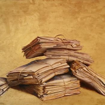 Pintura titulada "journaux" por L.Gédon, Obra de arte original