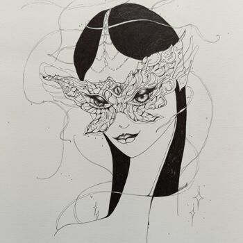 Drawing titled "Extralicieuse" by Marie Mainetti, Original Artwork, Ink
