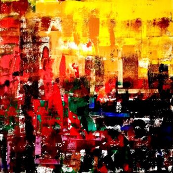 Malerei mit dem Titel "new-york-80x80-2016…" von Marie Martine, Original-Kunstwerk, Acryl