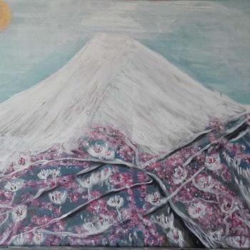 Painting titled "Mont FujÎ" by Marie Nivesse, Original Artwork, Acrylic