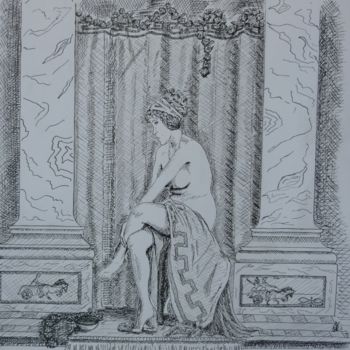 Dibujo titulada "Nu grèque.jpg" por Marie-Noëlle Amiot, Obra de arte original, Tinta