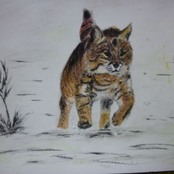 Peinture intitulée "Le lynx.jpg" par Marie-Noëlle Amiot, Œuvre d'art originale