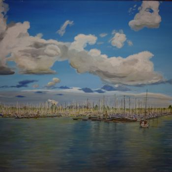 Картина под названием "Le port de Saint Va…" - Marie-Noëlle Amiot, Подлинное произведение искусства, Акрил