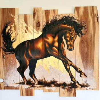Painting titled "Thunderbolt" by Marie-Noëlle Brelivet, Original Artwork, Acrylic Mounted on Wood Stretcher frame