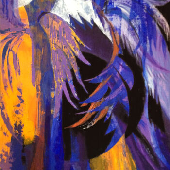 Peinture intitulée "des ailes et des an…" par Marie-Noëlle Gagnan, Œuvre d'art originale, Acrylique