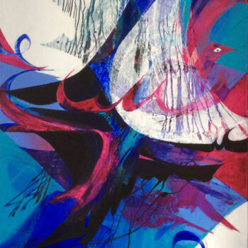 Painting titled "émergence" by Marie-Noëlle Gagnan, Original Artwork, Acrylic
