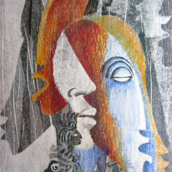 Peinture intitulée "origines" par Marie-Noëlle Gagnan, Œuvre d'art originale, Huile