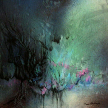 Картина под названием "jardin obscure" - Marie-Noëlle Gagnan, Подлинное произведение искусства, Масло