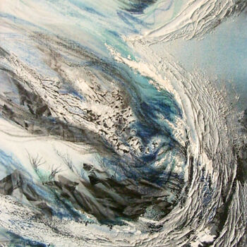 Pintura titulada "grande vague" por Marie-Noëlle Gagnan, Obra de arte original