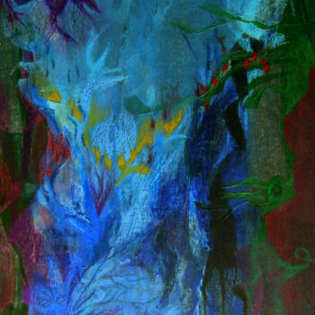 Peinture intitulée "silence bleu" par Marie-Noëlle Gagnan, Œuvre d'art originale