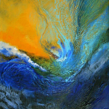 Pittura intitolato "vague de bleu" da Marie-Noëlle Gagnan, Opera d'arte originale