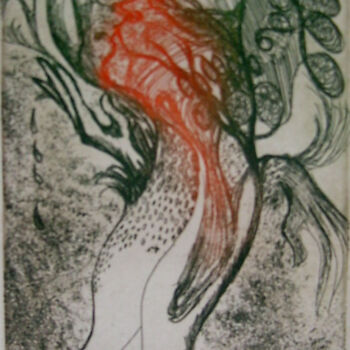 印花与版画 标题为“profil” 由Marie-Noëlle Gagnan, 原创艺术品, 雕刻