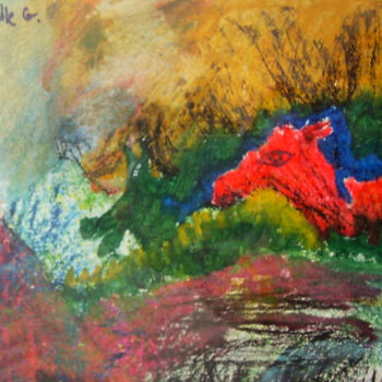 Painting titled "nature 24" by Marie-Noëlle Gagnan, Original Artwork, Oil