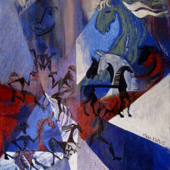 Pittura intitolato "jeu" da Marie-Noëlle Gagnan, Opera d'arte originale, Acrilico