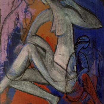 Malerei mit dem Titel "l'atelier-2" von Marie-Noëlle Gagnan, Original-Kunstwerk, Acryl