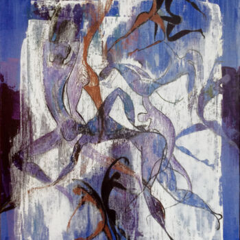 Pittura intitolato "mouvement.jpg" da Marie-Noëlle Gagnan, Opera d'arte originale, Acrilico