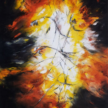 Malarstwo zatytułowany „orage.jpg” autorstwa Marie-Noelle Roy, Oryginalna praca, Olej Zamontowany na Drewniana rama noszy