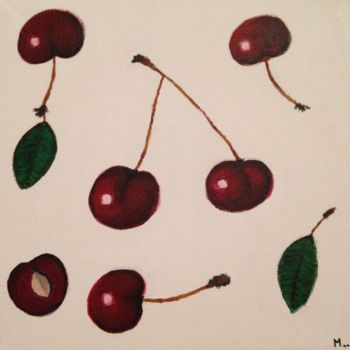 Painting titled "Cerises" by Marie Normand, Original Artwork
