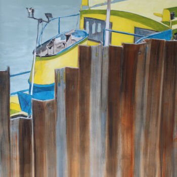 Картина под названием "Arles, chantier au…" - Marie-Odile Ginies, Подлинное произведение искусства, Акрил