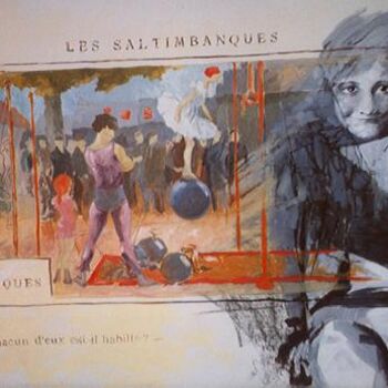 Painting titled "Les saltimbanques" by Marie-Odile Ginies, Original Artwork, Acrylic