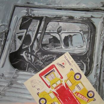 Peinture intitulée "Voiture de livraison" par Marie-Odile Ginies, Œuvre d'art originale