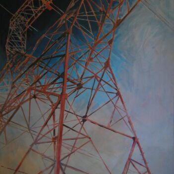 Картина под названием "Le grand pylone" - Marie-Odile Ginies, Подлинное произведение искусства
