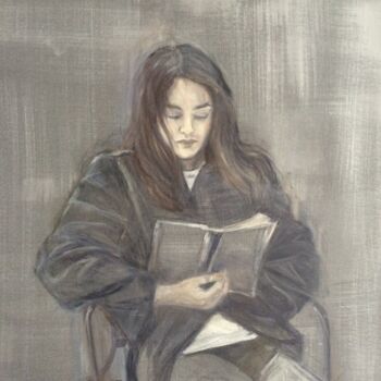 Painting titled "Isabelle" by Marie Pascale Martins, Original Artwork, Oil Mounted on Wood Stretcher frame