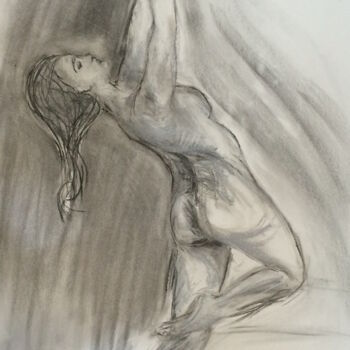 Drawing titled "ondine 1" by Marie Pascale Martins, Original Artwork, Charcoal