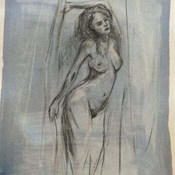 Drawing titled "ondine 3" by Marie Pascale Martins, Original Artwork, Charcoal