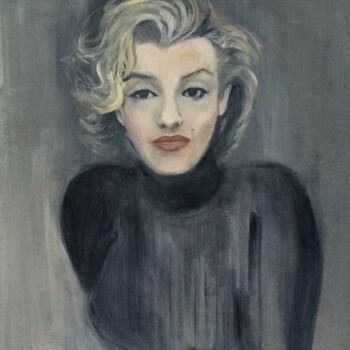 Painting titled "Marilyn" by Marie Pascale Martins, Original Artwork, Oil Mounted on Wood Stretcher frame